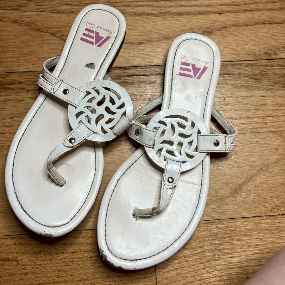American Eagle White Sandals